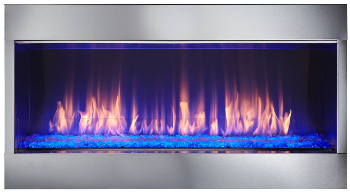 Majestic Lanai 60" Linear Contemporary Outdoor Vent Free Natural Gas Fireplace With IntelliFire Ignition System