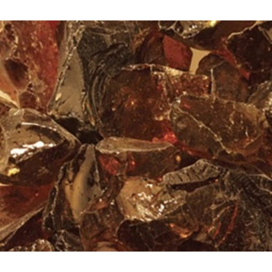 Majestic Amber Crushed Non-Reflective Glass Media for Pier and See-Through Multi-Sided Gas Fireplaces