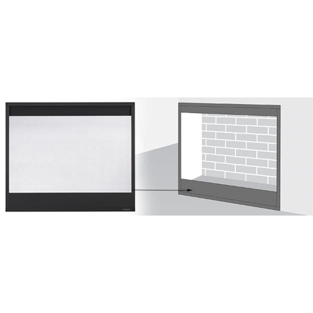 Majestic Black Firescreen Front for Corner Gas Fireplace