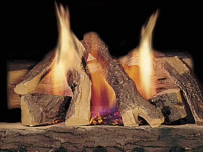 Majestic Campfire 18" 10-Piece Fiber Vented Propane Gas Log Set With Stainless Steel Burner, Hearth Kit and Standing Pilot Ignition System
