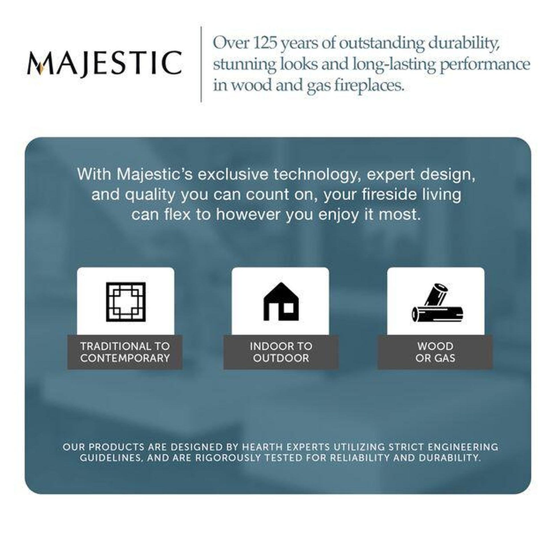 Majestic Courtyard 36" Traditional Outdoor Vent-Free Natural Gas Fireplace With Traditional Stacked Concrete Refractory and IntelliFire Ignition System
