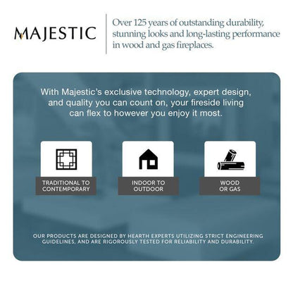 Majestic Courtyard 36" Traditional Outdoor Vent-Free Natural Gas Fireplace With Traditional Stacked Concrete Refractory and IntelliFire Ignition System