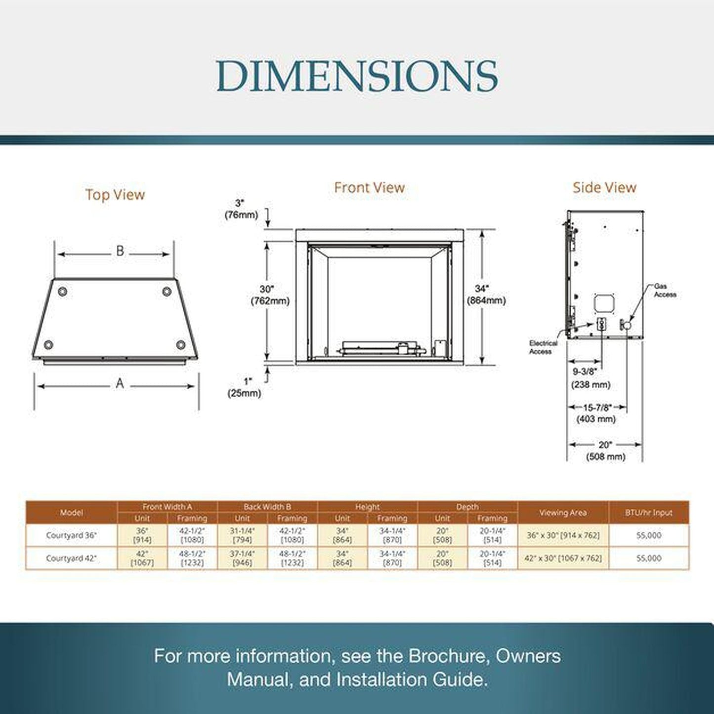 Majestic Courtyard 42" Traditional Outdoor Vent-Free Natural Gas Fireplace With IntelliFire Ignition System