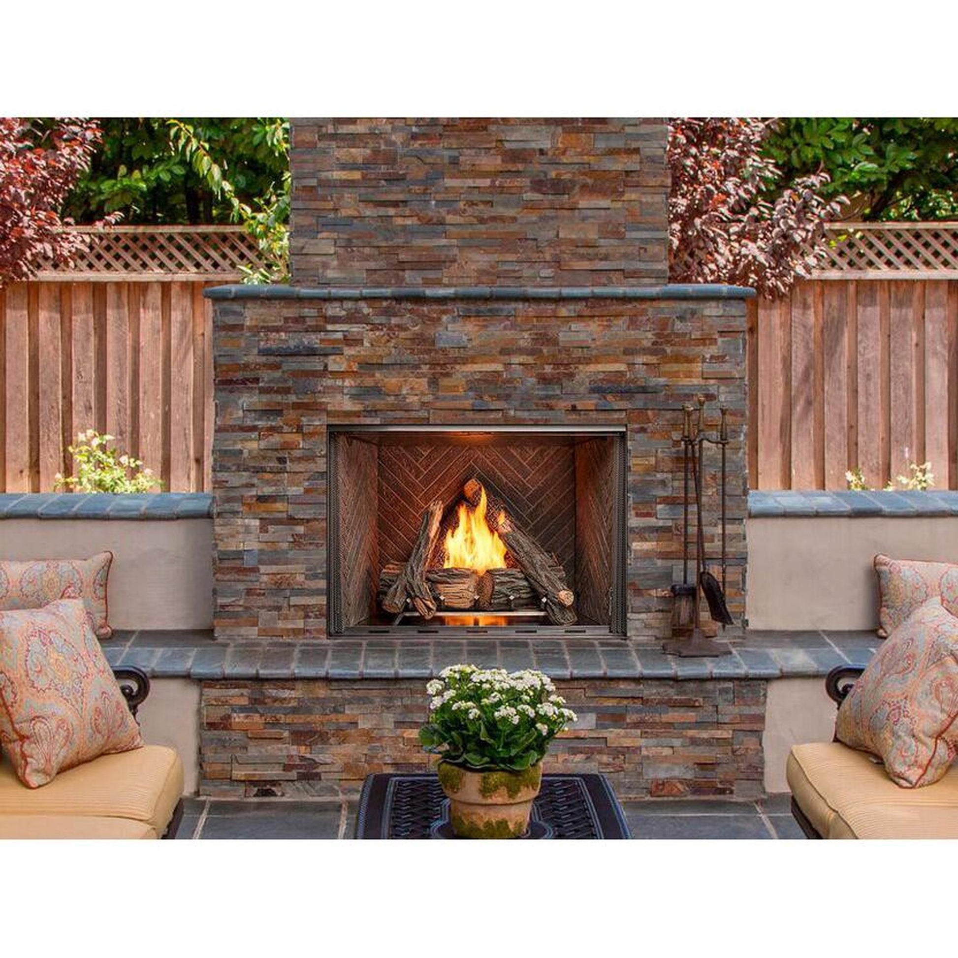 Majestic Courtyard 42" Traditional Outdoor Vent-Free Natural Gas Fireplace With IntelliFire Ignition System