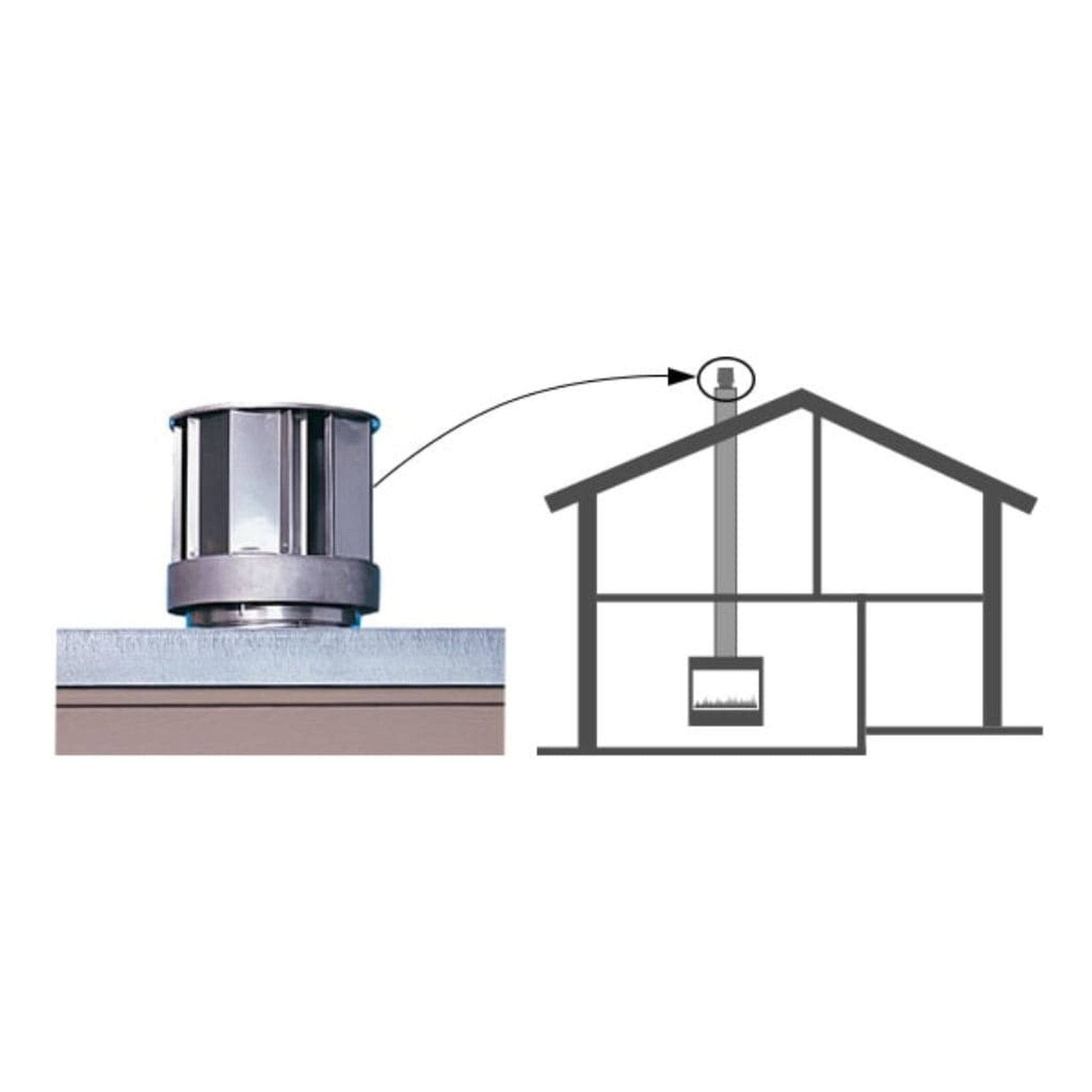 Majestic DVP 12" High Wind Vertical Termination Cap With Storm Collar