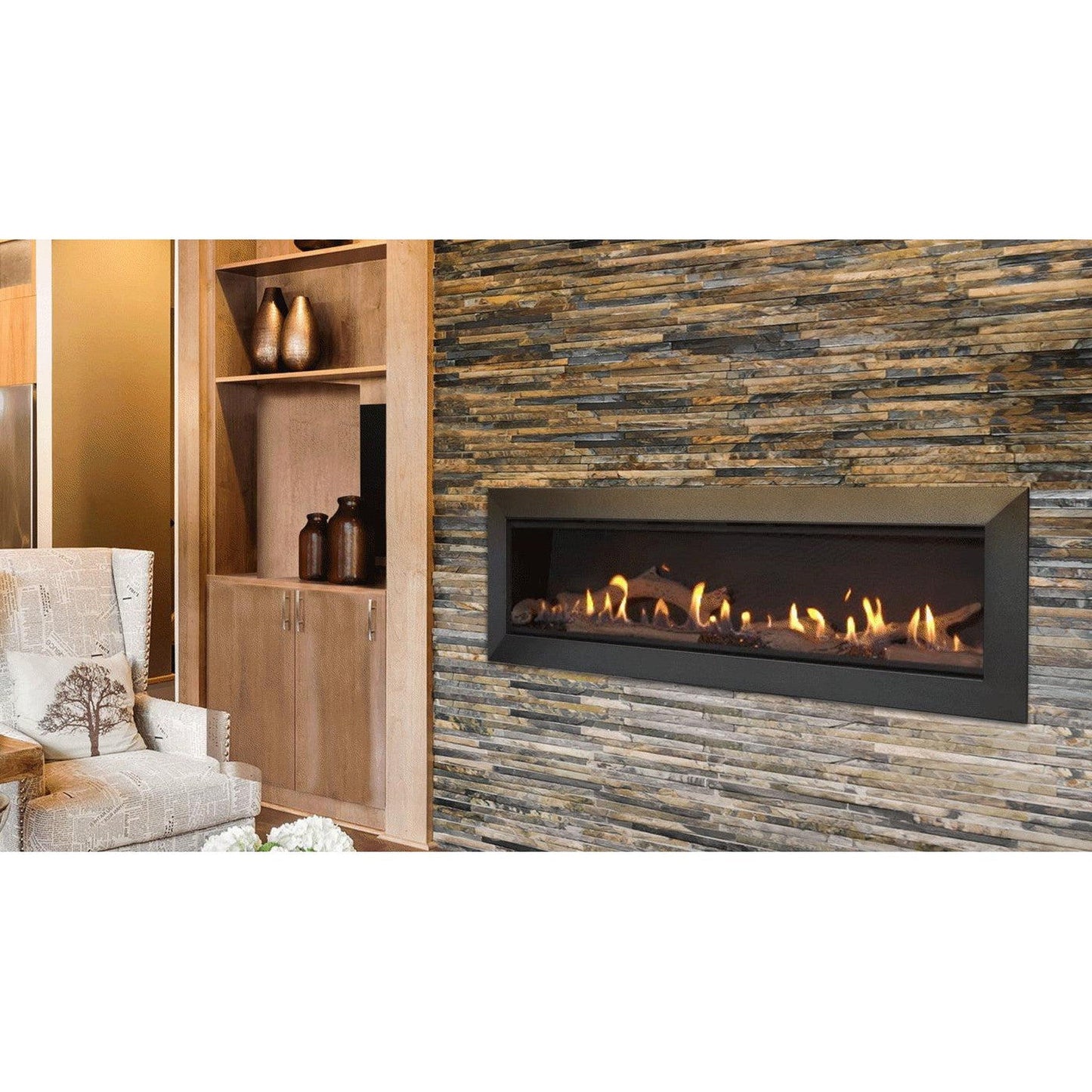 Majestic Echelon II 48" Linear Contemporary Direct Vent Natural Gas Fireplace With IntelliFire Touch Ignition System