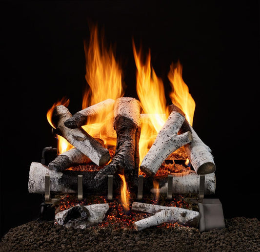 Majestic Grand Birch 30" 14-Piece 3-Tier Vented Gas Log Set