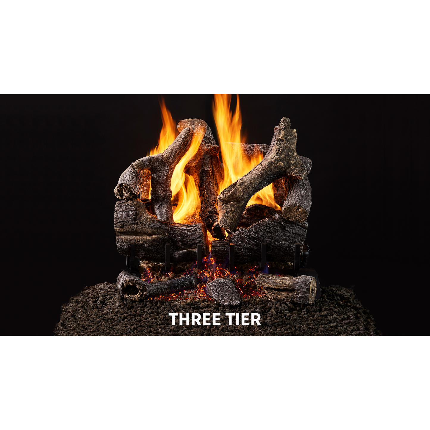 Majestic Grand Oak 30" 12-Piece 3-Tier Vented Gas Log Set