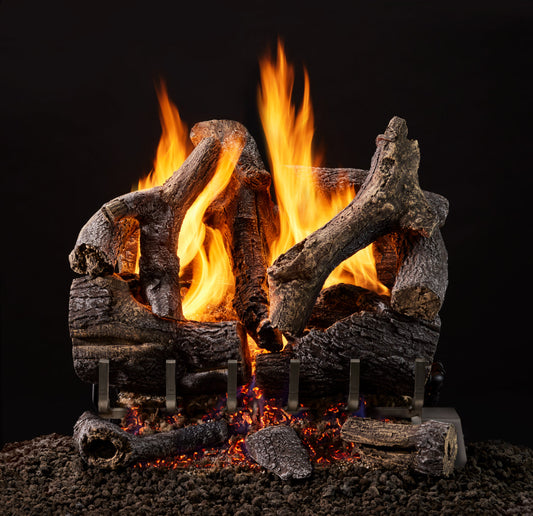 Majestic Grand Oak 18" 10-Piece 3-Tier Vented Gas Log Set