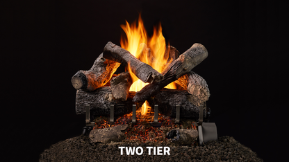 Majestic Grand Oak 24" 11-Piece 2-Tier Vented Gas Log Set