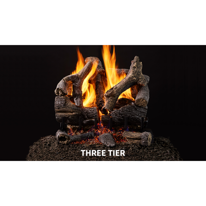 Majestic Grand Oak 30" 12-Piece 3-Tier Vented Gas Log Set
