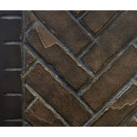 Majestic Herringbone Brick Refractory Panels for Fortress See-Through Gas Fireplace