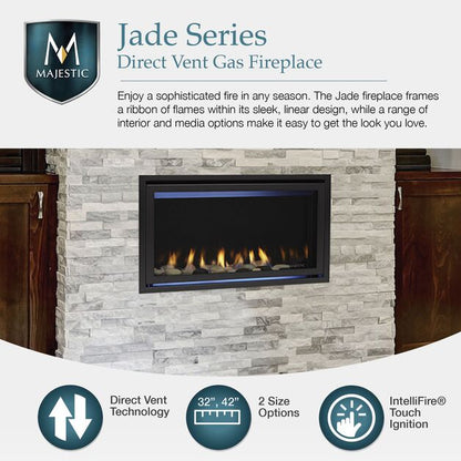 Majestic Jade 32" Linear Contemporary Direct Vent Natural Gas Fireplace With IntelliFire Touch Ignition System