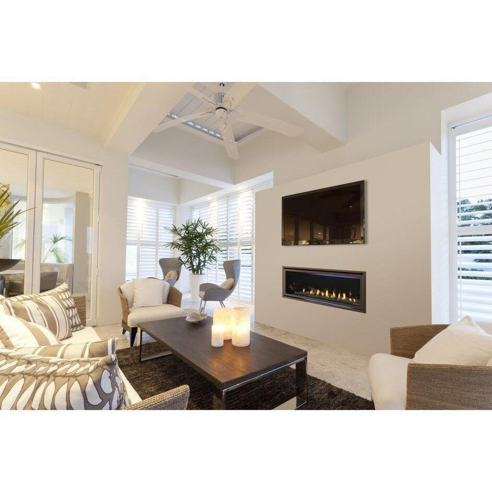 Majestic Jade 42" Linear Contemporary Direct Vent Propane Gas Fireplace With IntelliFire Touch Ignition System