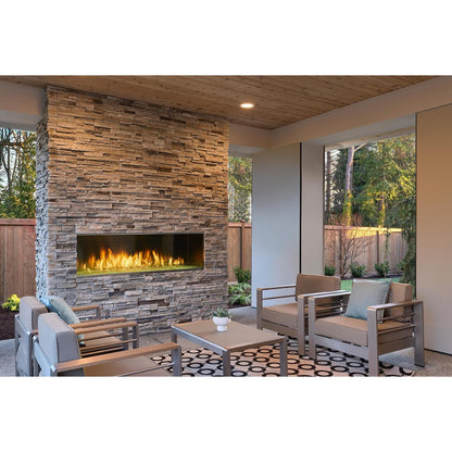 Majestic Lanai 60" Linear Contemporary Outdoor Vent Free Natural Gas Fireplace With IntelliFire Ignition System