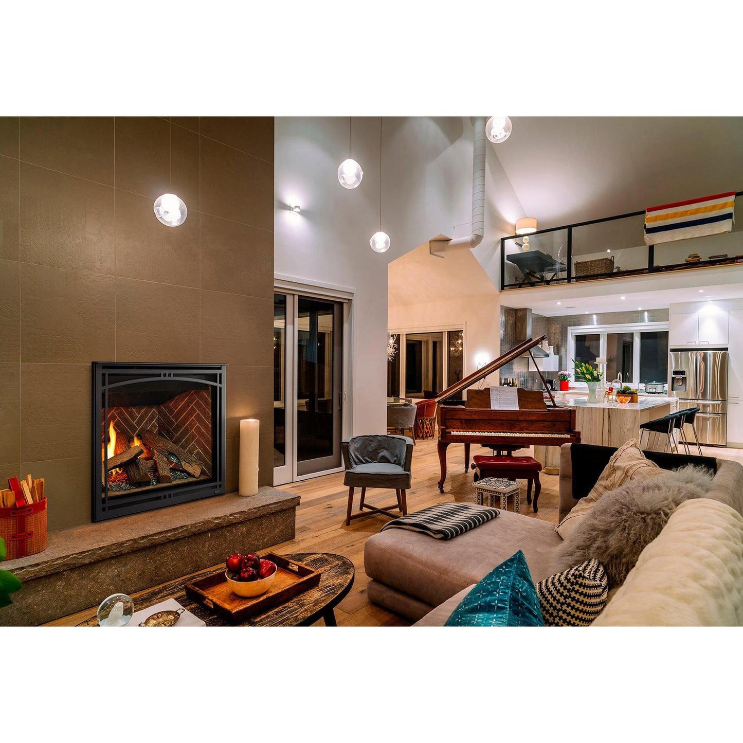 Majestic Meridian 36" Traditional Top/Rear Direct Vent Natural Gas Fireplace With IntelliFire Touch ignition System