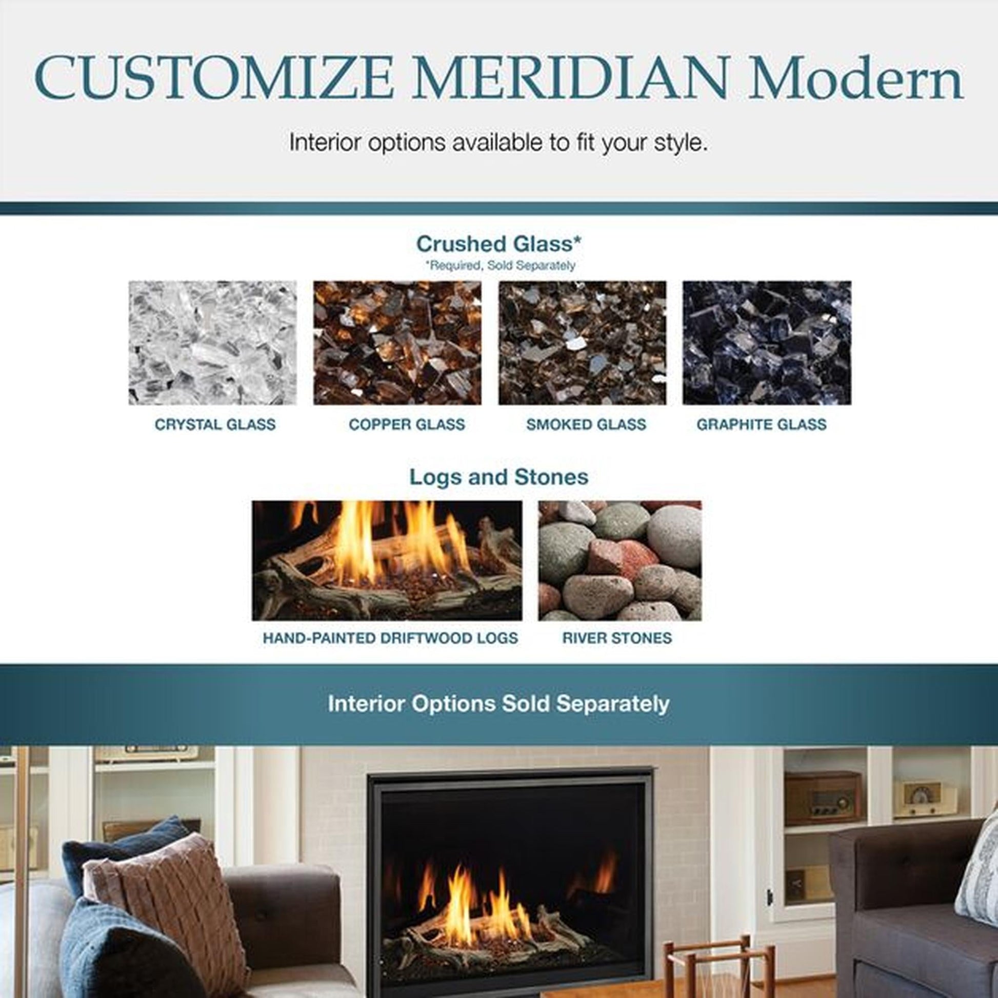 Majestic Meridian Modern 36" Traditional/Contemporary Top Direct Vent Natural Gas Fireplace With IntelliFire Touch ignition System