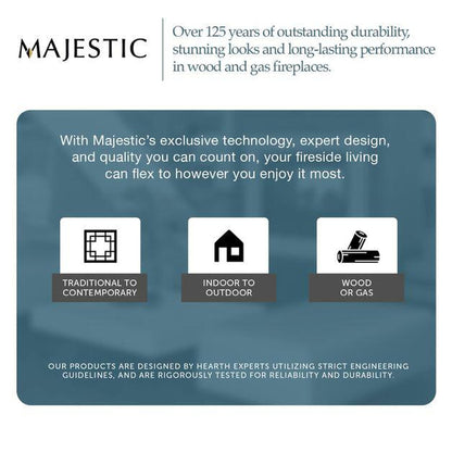 Majestic Meridian Platinum 42" Traditional Top/Rear Direct Vent Propane Gas Fireplace With IntelliFire Touch ignition System
