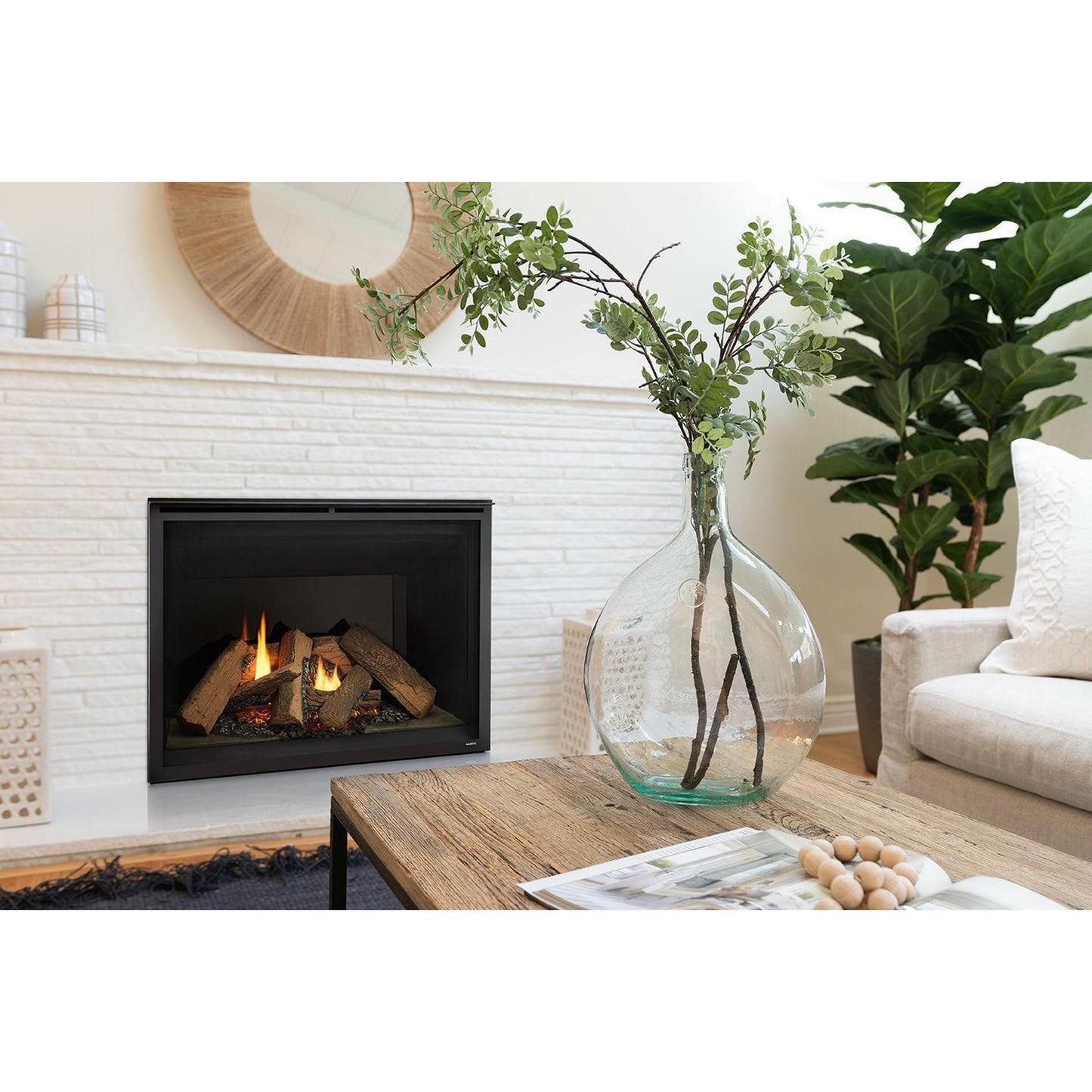 Majestic Meridian Platinum 42" Traditional Top/Rear Direct Vent Propane Gas Fireplace With IntelliFire Touch ignition System