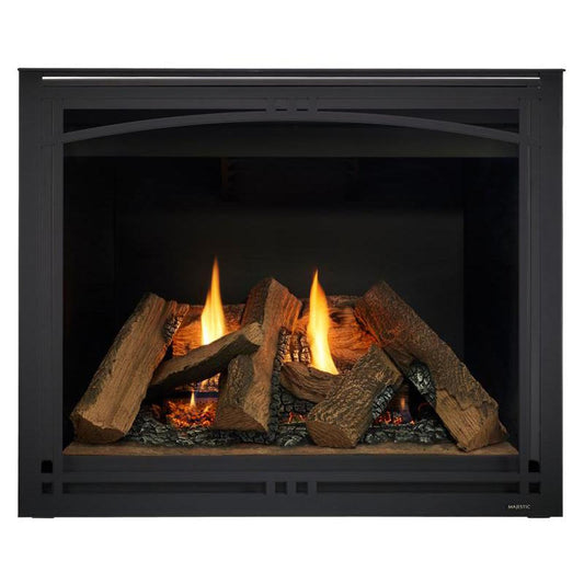 Majestic Meridian Platinum 42" Traditional Top/Rear Direct Vent Propane Gas Fireplace With IntelliFire Touch ignition System