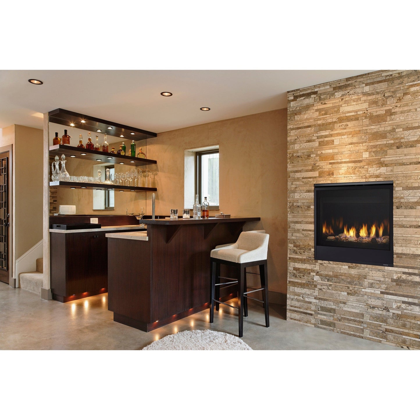 Majestic Quartz 42" Traditional Top/Rear Direct Vent Propane Gas Fireplace With IntelliFire Touch Ignition System