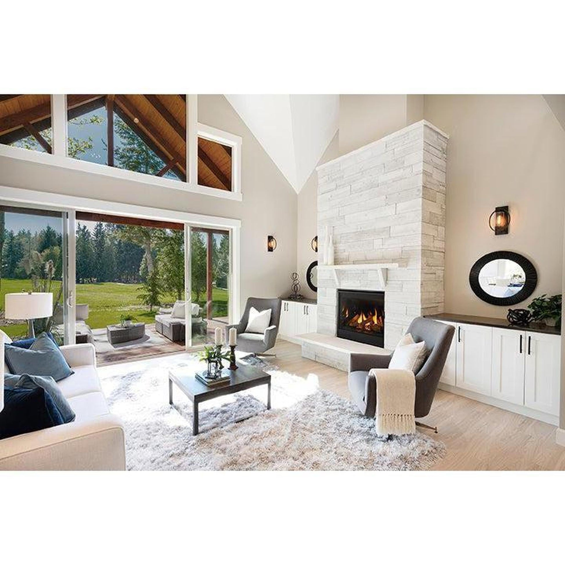 Majestic Quartz Platinum 36" Traditional Top/Rear Direct Vent Propane Gas Fireplace With IntelliFire Touch Ignition System