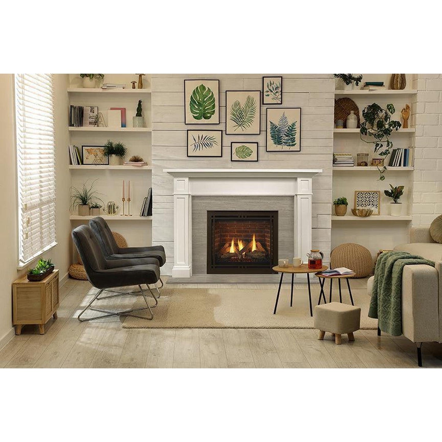 Majestic Quartz Platinum 36" Traditional Top/Rear Direct Vent Propane Gas Fireplace With IntelliFire Touch Ignition System