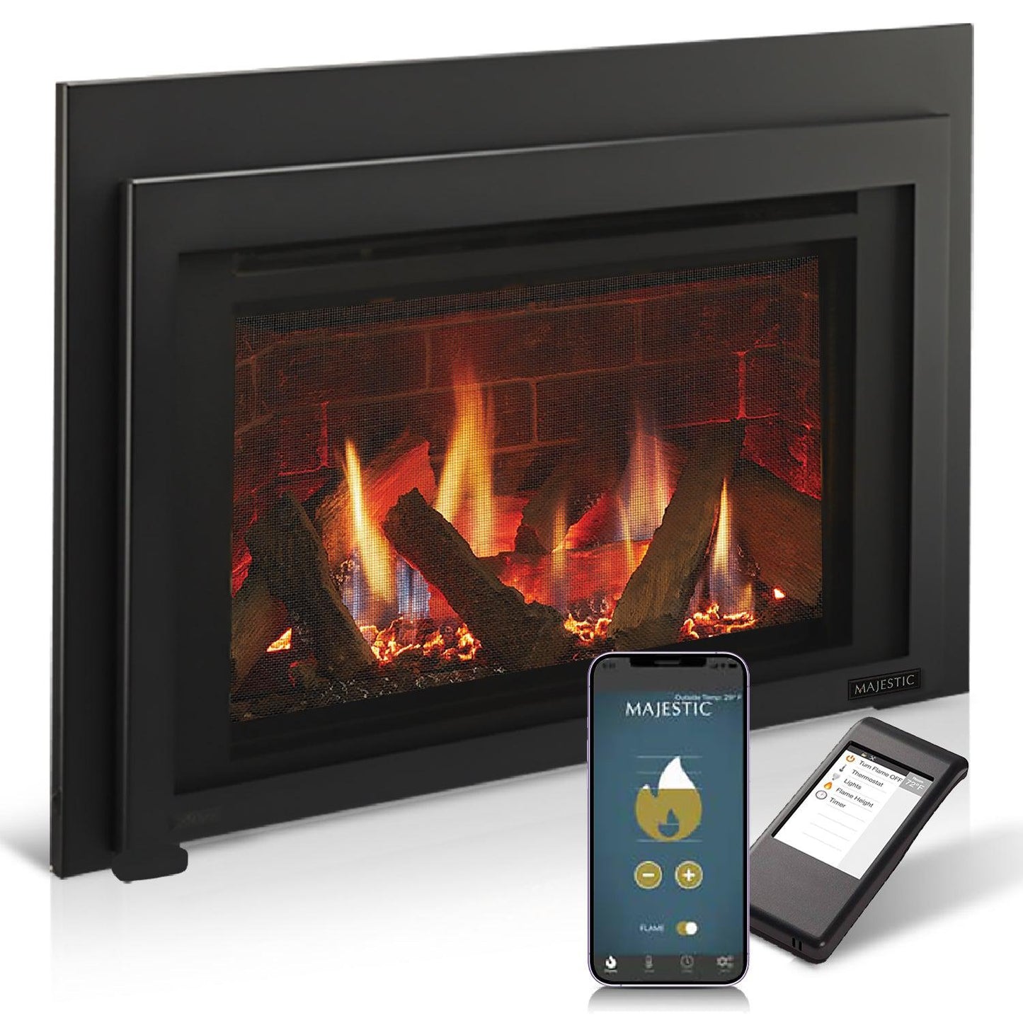 Majestic Ruby 25" Traditional Direct Vent Propane Gas Fireplace Insert With IntelliFire Touch Ignition System