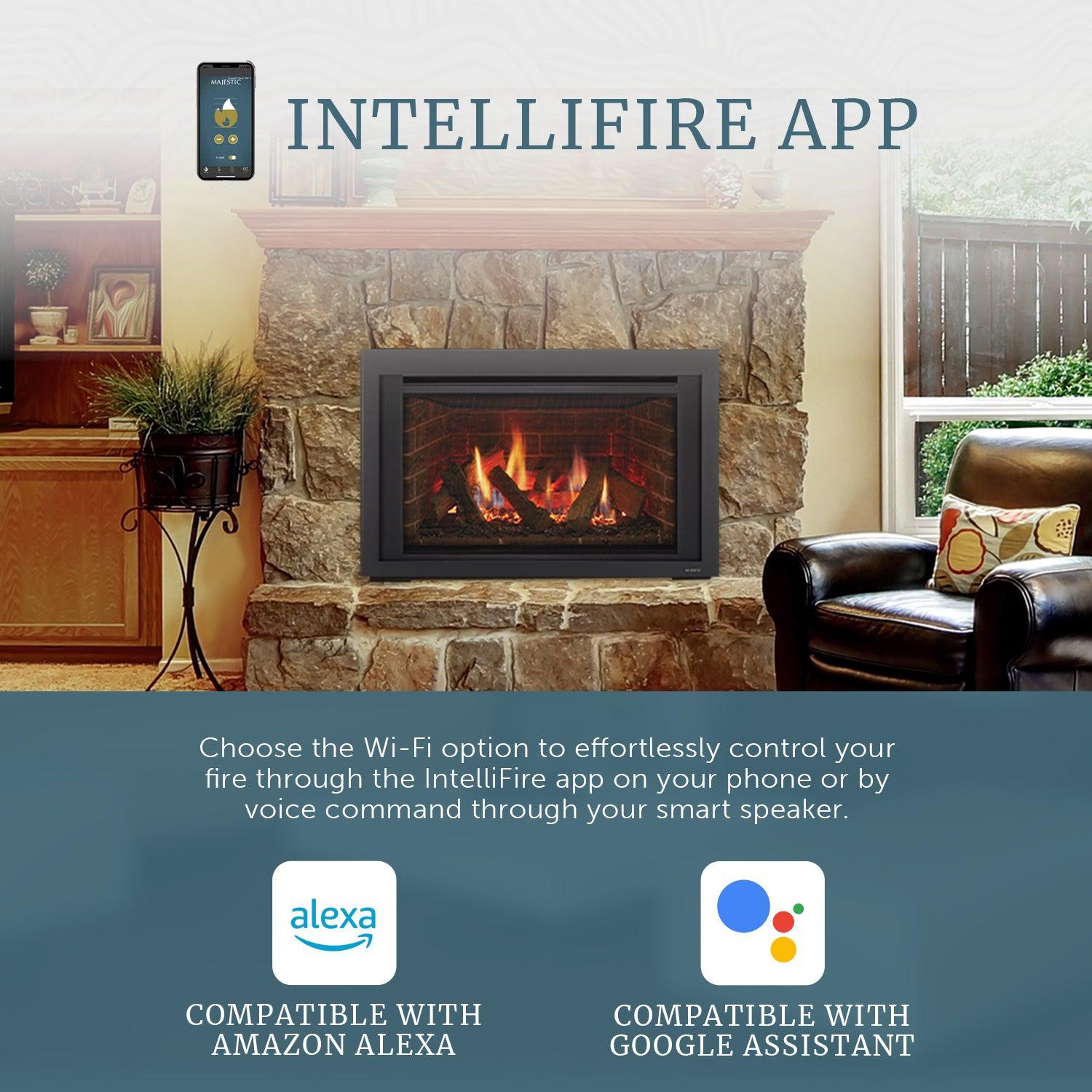 Majestic Ruby 35" Traditional Direct Vent Propane Gas Fireplace Insert With IntelliFire Touch Ignition System