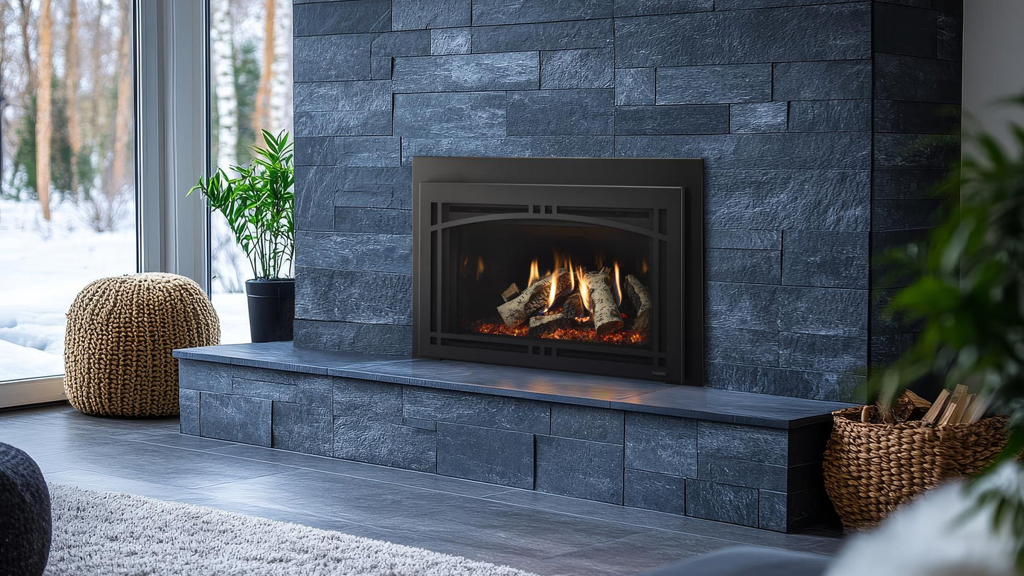 Majestic Ruby Platinum 30" Traditional Direct Vent Propane Gas Fireplace Insert With Ceramic Fiber Logs and IntelliFire Touch Ignition System