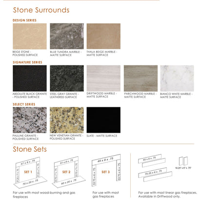 Majestic Signature Series Set 3 Parchwood Marble Stone Surround (Must Order In Multiples of 6)
