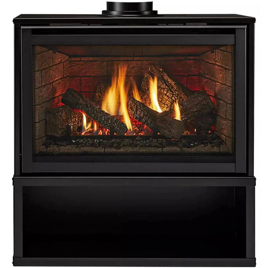 Majestic Trilliant 30" Traditional Direct Vent Freestanding Natural Gas Fireplace With Steel Cabinet and IntelliFire Touch Ignition System