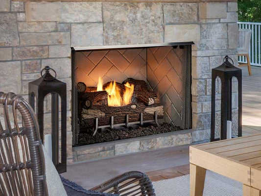 Majestic Vesper 42" Traditional Outdoor Vent Free Gas Fireplace With Herringbone Refractory