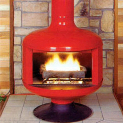 Malm Fire Drum 2 32" Freestanding B-Vent Propane Gas Fireplace With RAL 9003 49/11400 Powder Coat Finish