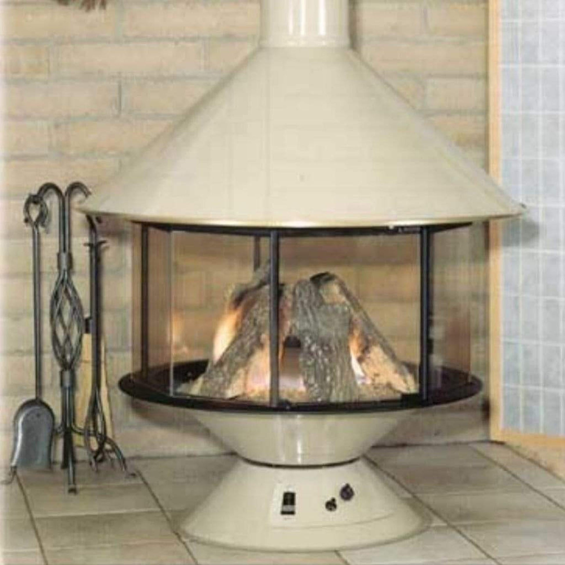 Malm Imperial Carousel 42" Freestanding Natural Gas Fireplace With Remote Control and RAL 1002 38/20002 Powder Coat Top and Base