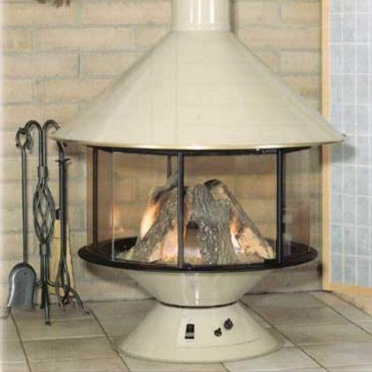 Malm Imperial Carousel 42" Freestanding Natural Gas Fireplace With Remote Control and RAL 9010 49/11500 Powder Coat Top and Base