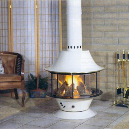 Malm Spin-A-Fire 32" Freestanding Propane Gas Fireplace With Remote Control and RAL 1000 49/15200 Powder Coat Top and Base