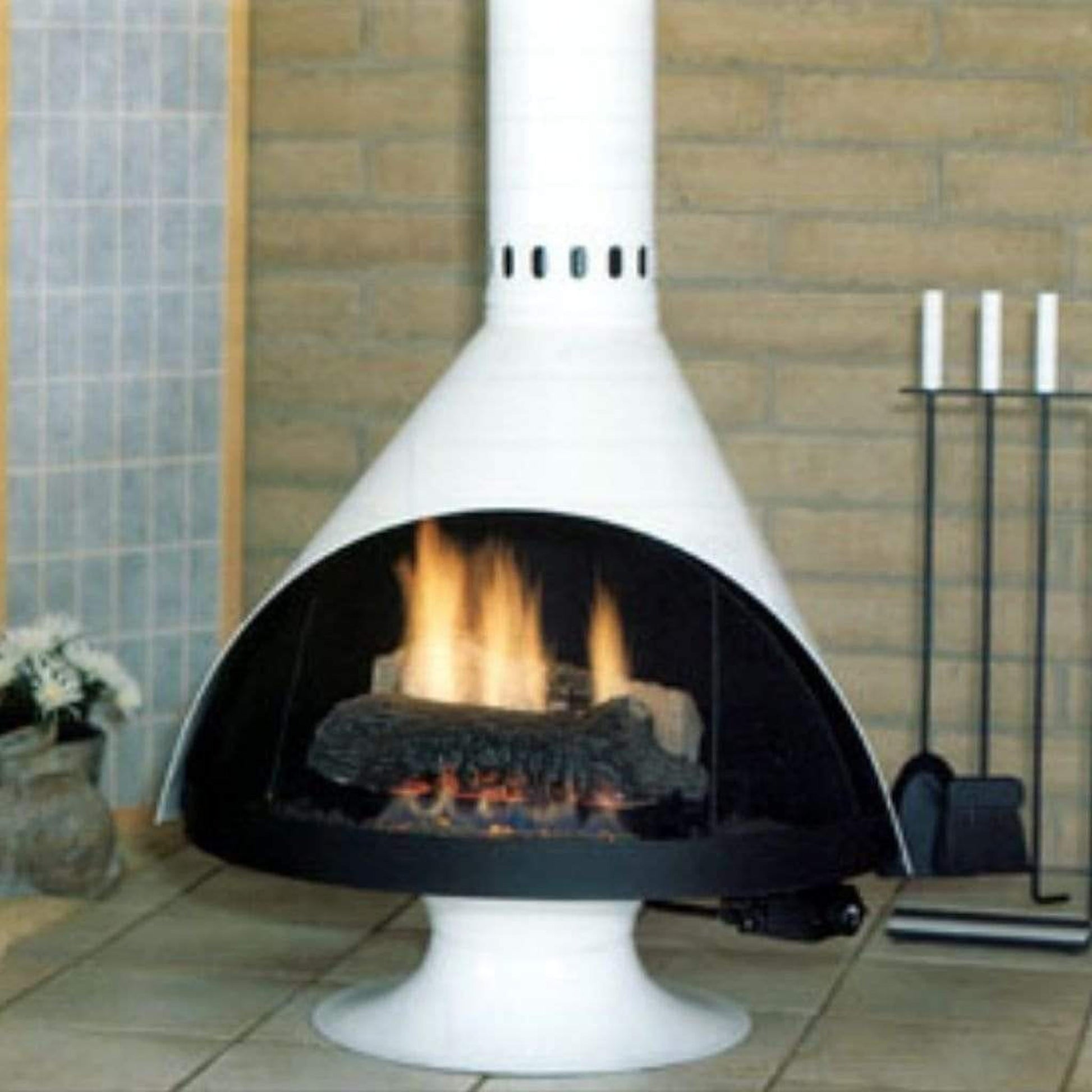Malm Zircon 34" Freestanding B-Vent Propane Gas Fireplace With RAL 4006 49/32090 Powder Coat Top and Base