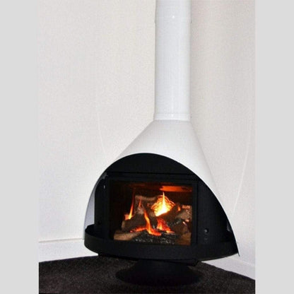 Malm Zircon 34" Freestanding Direct Vent Natural Gas Fireplace With RAL 1000 49/15200 Powder Coat Top and Base