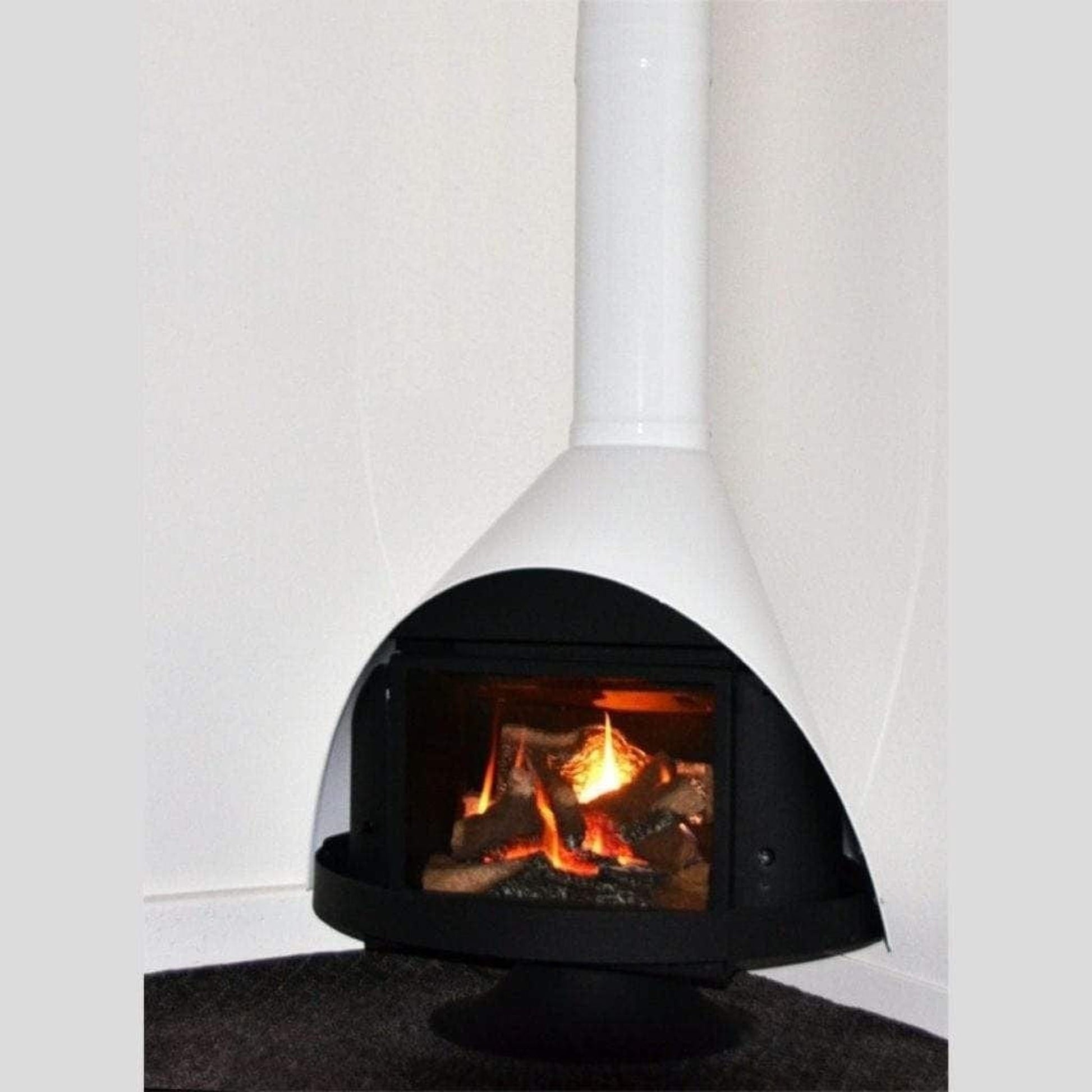 Malm Zircon 34" Freestanding Direct Vent Natural Gas Fireplace With RAL 6024 49/52680 Powder Coat Top and Base