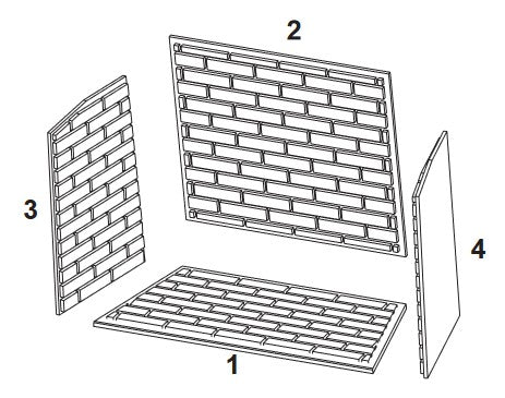 Mason-Lite 8" Cream Extended Full Running Bond Brick Panels for 43" FP See-Through Fireboxes With Height Kit
