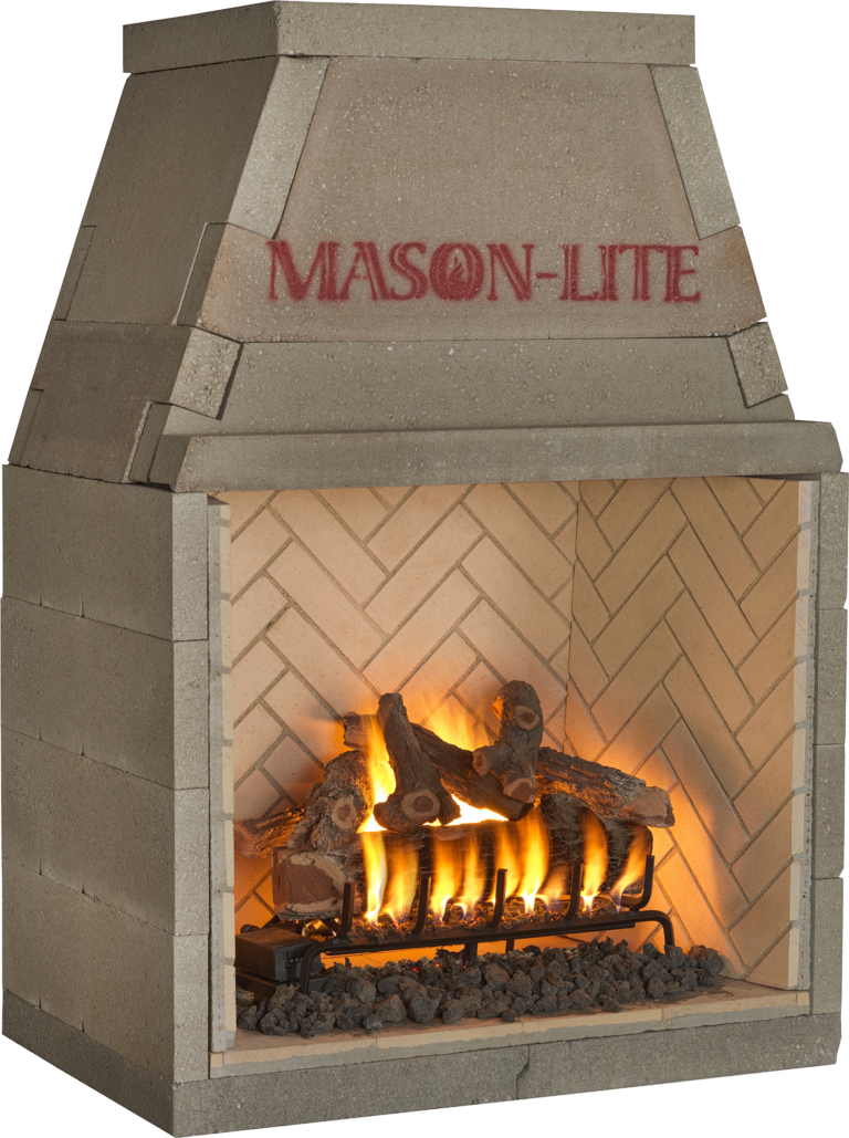 Mason-Lite 8" Cream Extended Full Running Bond Brick Panels for 43" FP See-Through Fireboxes With Height Kit