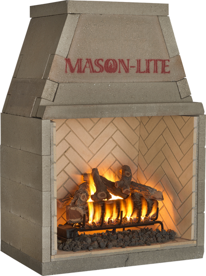 Mason-Lite 9" Gold Full Running Bond Brick Panels for 34" FP See-Through Fireboxes
