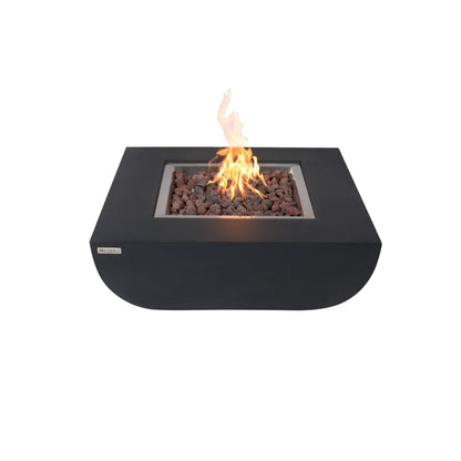 Modeno Aurora 34" Black Rectangle Concrete Liquid Propane Fire Table