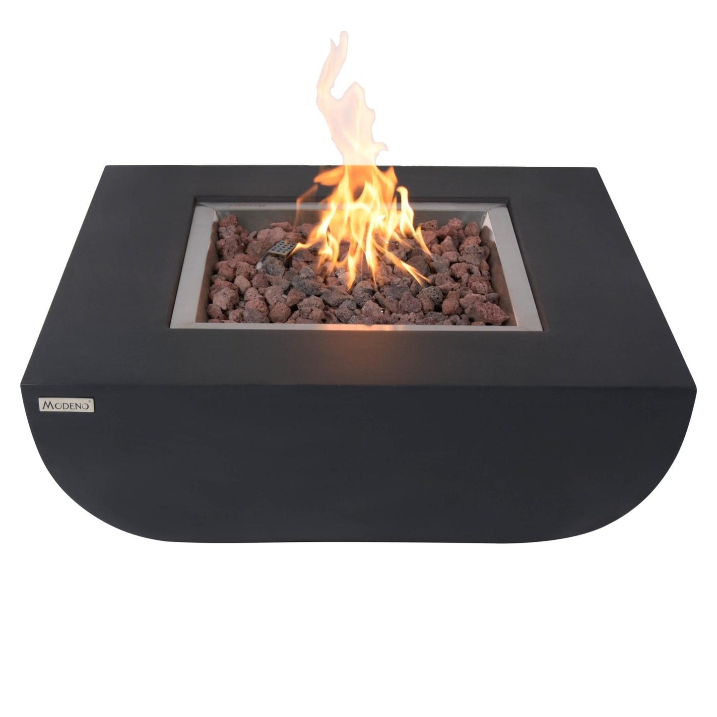 Modeno Aurora 34" Black Rectangle Concrete Liquid Propane Fire Table