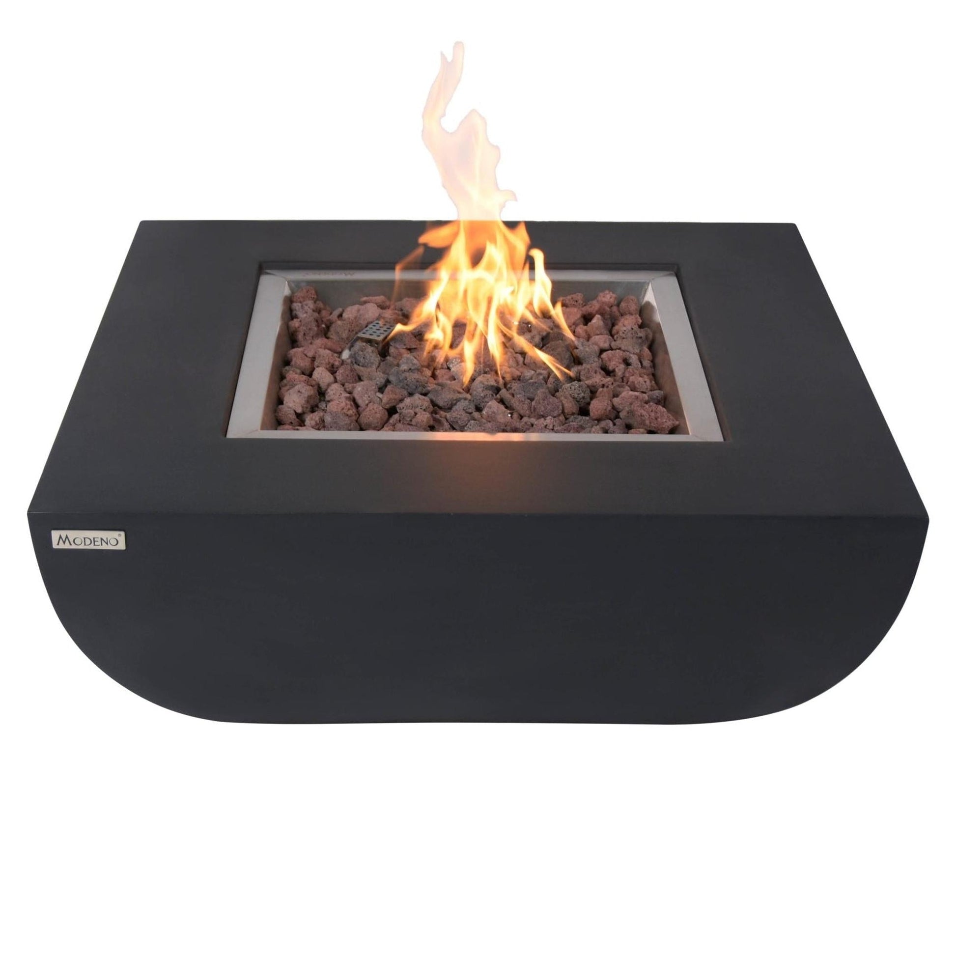 Modeno Aurora 34" Black Rectangle Concrete Liquid Propane Fire Table