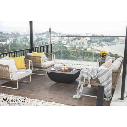 Modeno Aurora 34" Black Rectangle Concrete Natural Gas Fire Table