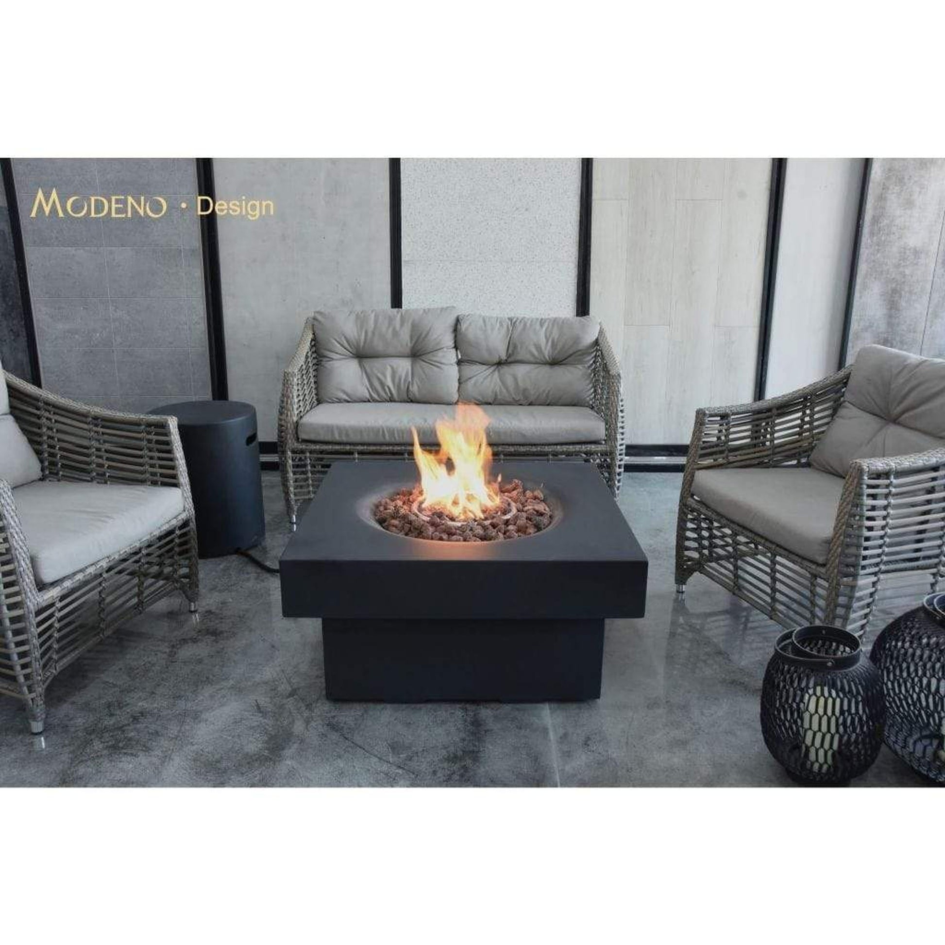 Modeno Branford 34" Black Liquid Propane Fire Table