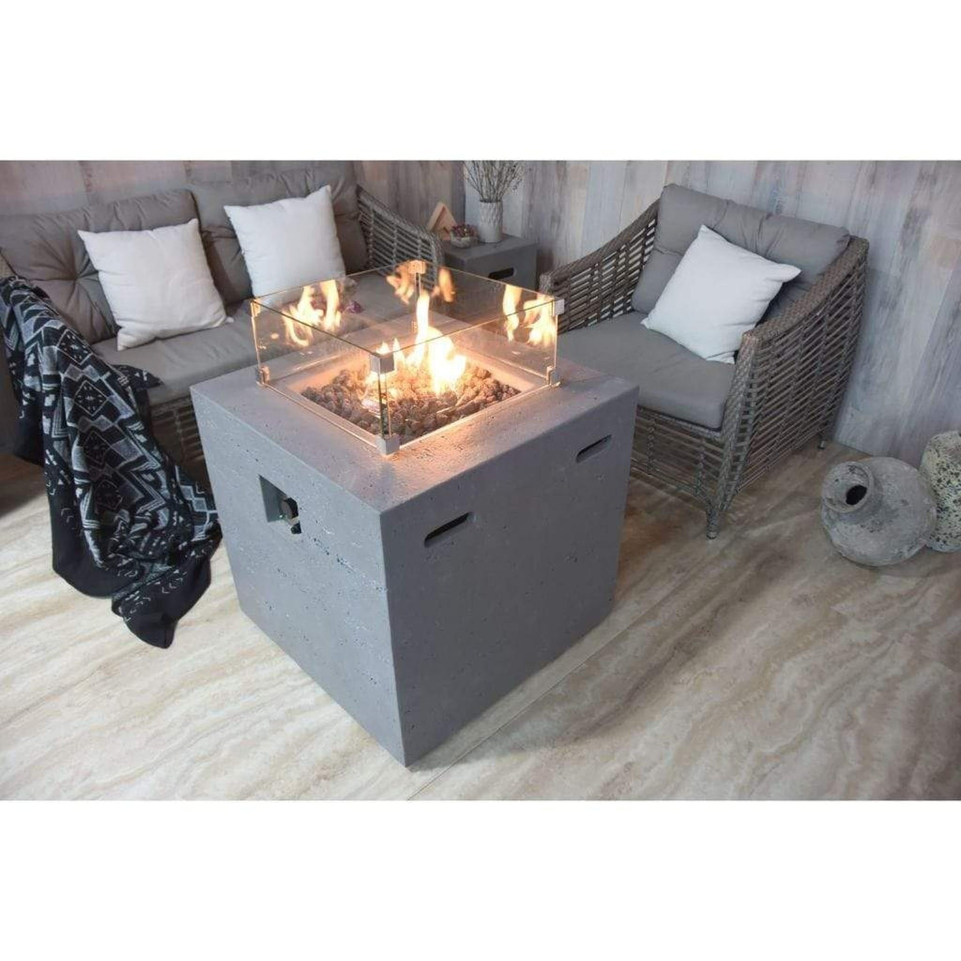 Modeno Ellington 27" Light Gray Fire Table
