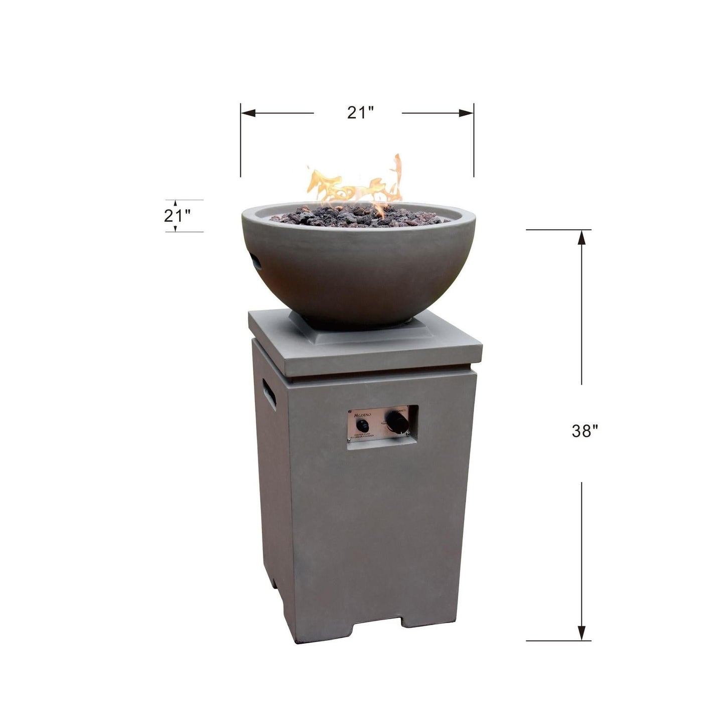 Modeno Exeter 21" Light Gray Fire Pit